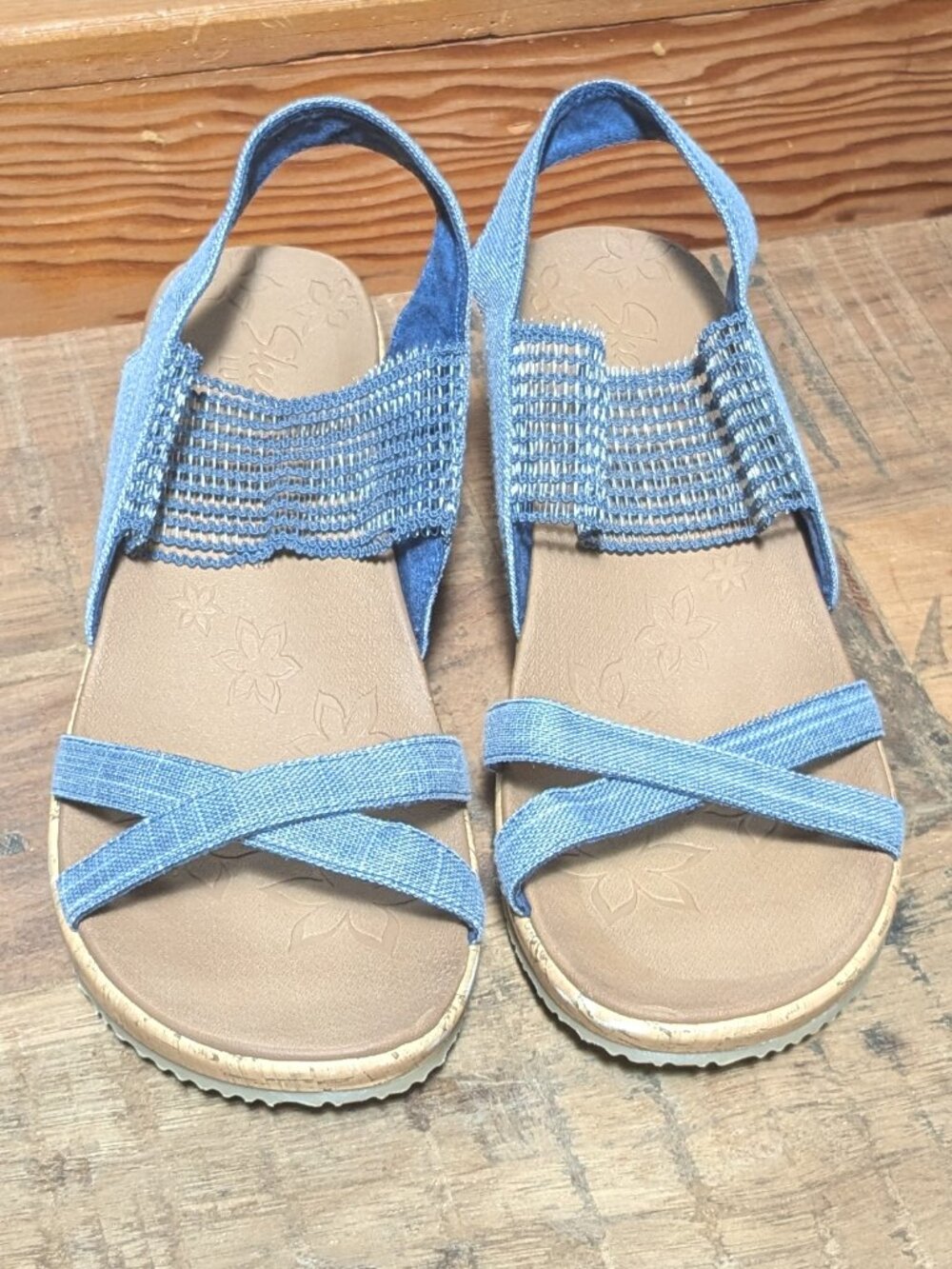 Skechers Denim Wedge Sandals